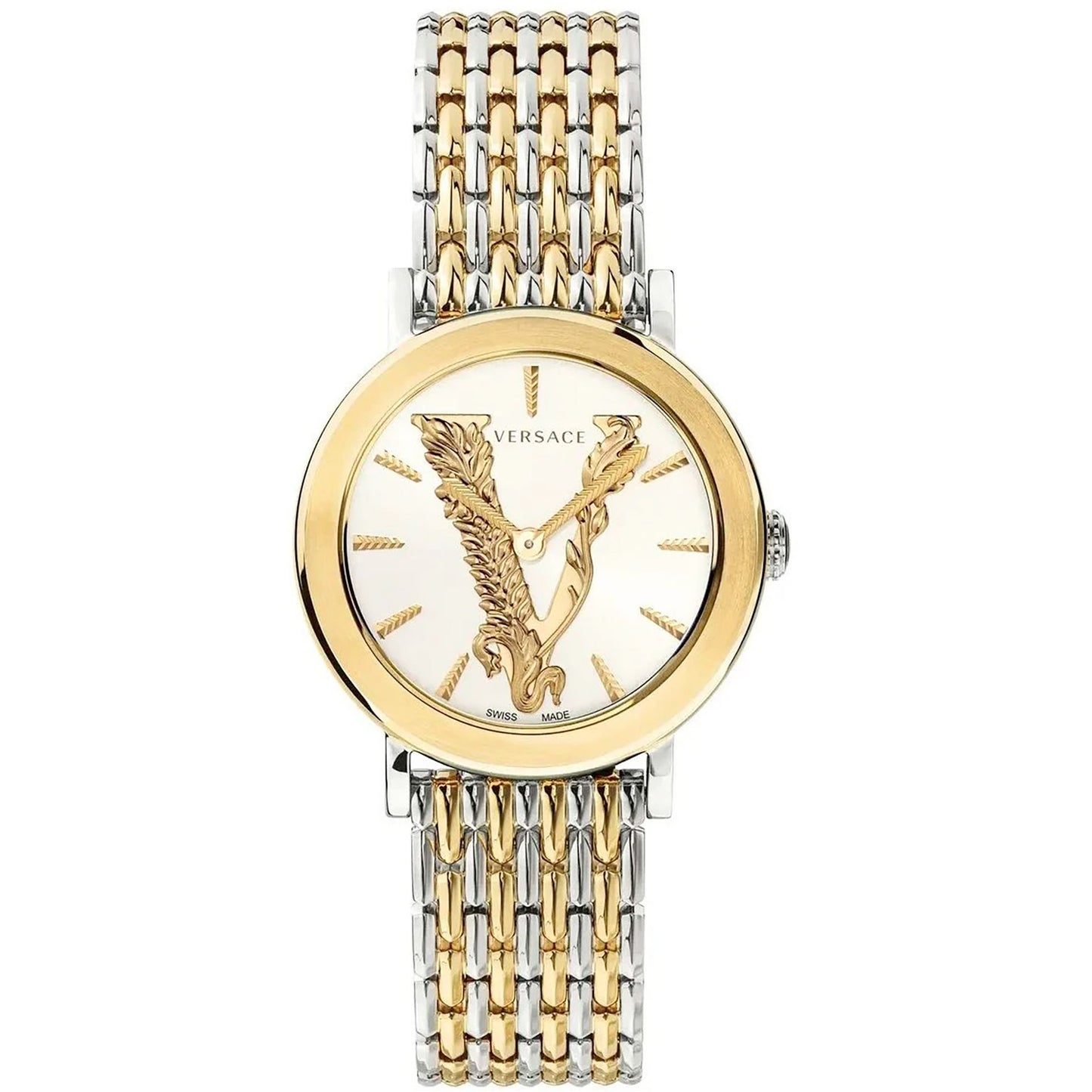 Versace Montres Élégantes Femme en Acier Inoxydable