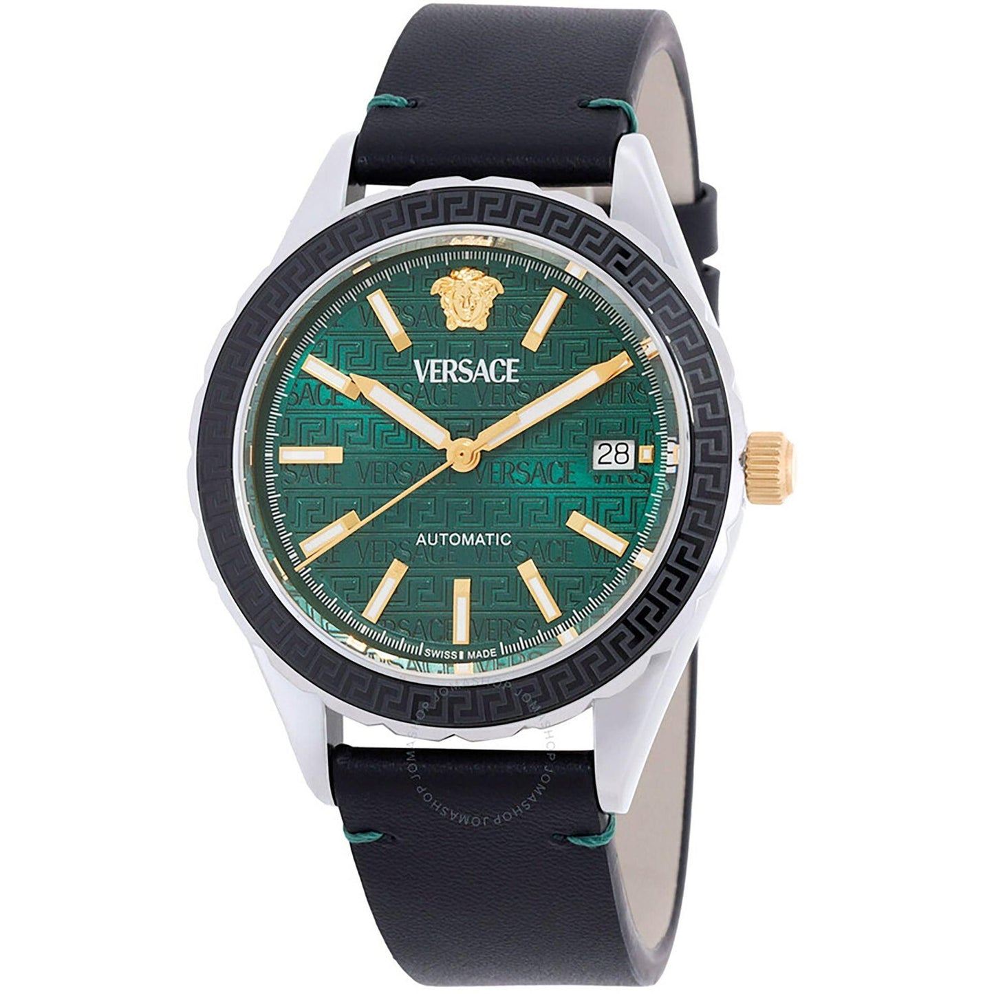 Versace Montres Homme Luxe en Acier et Cuir Élégant